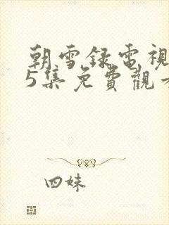 朝雪录电视剧35集免费观看