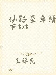 仙路至尊精校全本txt