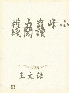 权力巅峰小说在线阅读