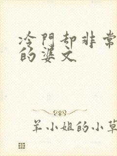 冷门却非常好看的婆文