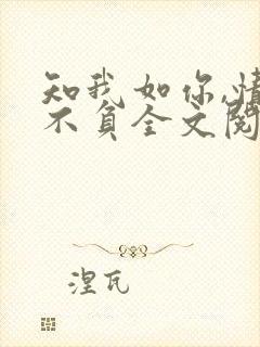 知我如你,情深不负全文阅读免费