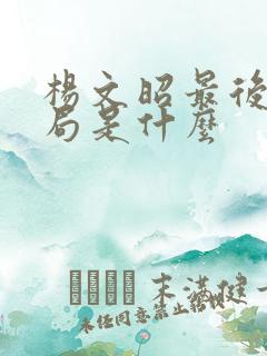 杨文昭最后的结局是什么