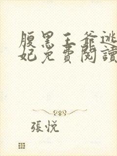 腹黑王爷逃跑王妃免费阅读