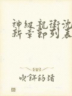 神级龙卫沈浪最新章节列表最