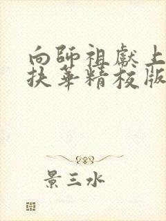 向师祖献上咸鱼扶华精校版