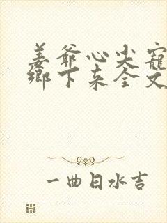 姜爷心尖宠她从乡下来全文阅读全文