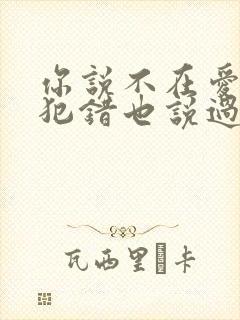 你说不在爱情里犯错也说过永远爱我是什么歌