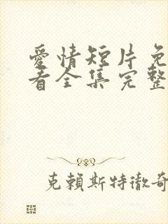 爱情短片免费观看全集完整版高清