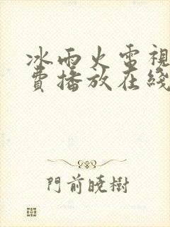 冰雨火电视剧免费播放在线观看