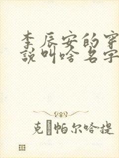 李辰安的穿越小说叫啥名字