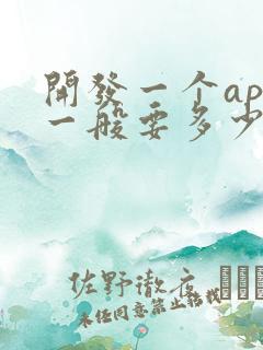 开发一个app一般要多少钱