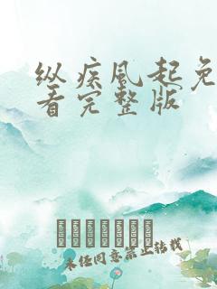 纵疾风起免费观看完整版