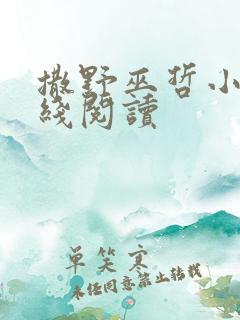 撒野巫哲小说在线阅读