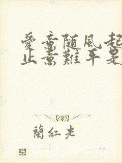 爱意随风起,风止意难平是什么歌