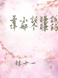 看小说赚钱的软件哪个赚的最多