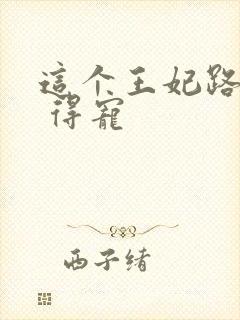 这个王妃路子野 得宠
