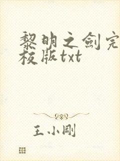 黎明之剑完整精校版txt