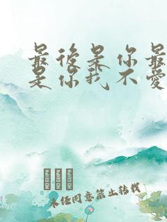 最后是你最终也是你我不爱你谁爱你