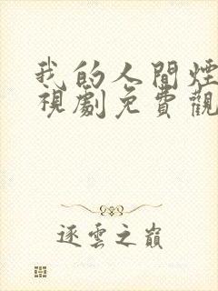 我的人间烟火电视剧免费观