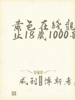 黄色在线观看禁止18岁1000部
