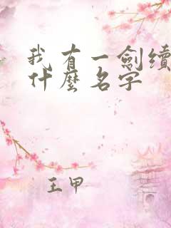 我有一剑续集是什么名字