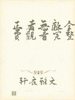 正者无敌全集免费观看完整版高清