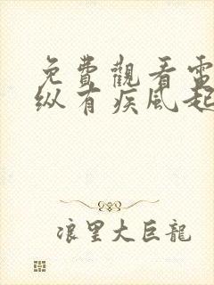 免费观看电视剧纵有疾风起