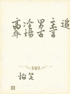 高冷男主追妻火葬场古言