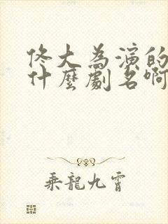 佟大为演的杨瑞什么剧名啊