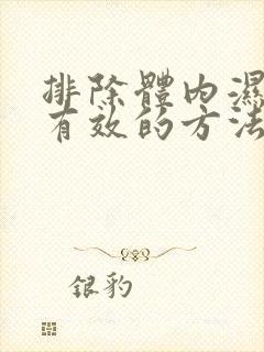 排除体内湿气最有效的方法什么