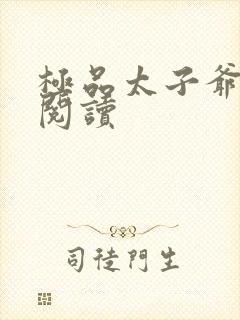 极品太子爷全文阅读