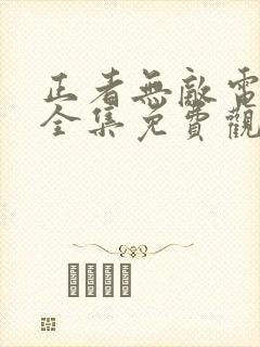 正者无敌电视剧全集免费观看