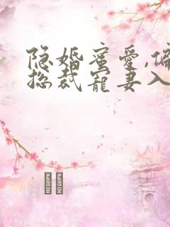 隐婚蜜爱,偏执总裁宠妻入骨