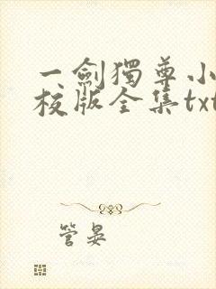 一剑独尊小说精校版全集txt