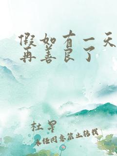 假如有一天我不再善良了