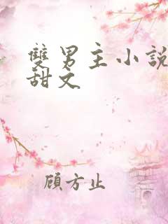 双男主小说推荐甜文