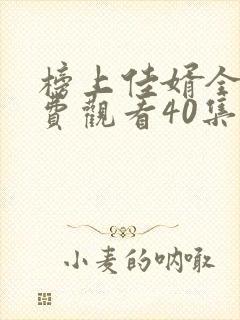 榜上佳婿全集免费观看40集