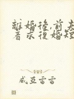 离婚后,前夫哭着求复婚短视频完整版