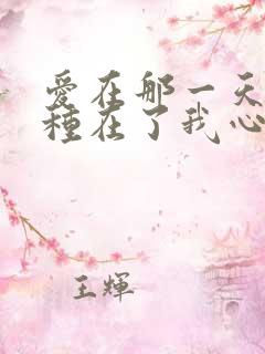 爱在那一天起,种在了我心底是什么歌