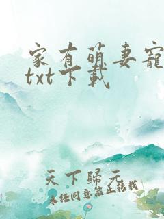 家有萌妻宠上天txt下载