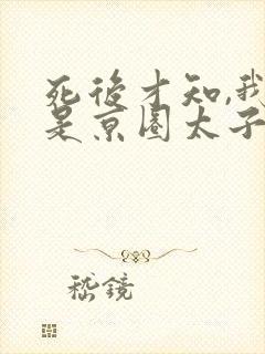 死后才知,我竟是京圈太子白月光