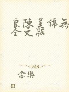 良陈美锦无删减全文版