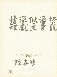 情深似海终成空短剧免费观看全集