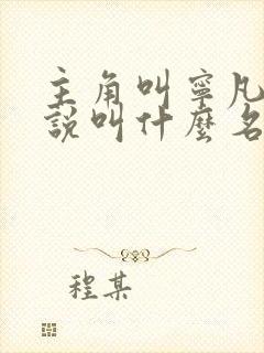 主角叫宁凡的小说叫什么名字