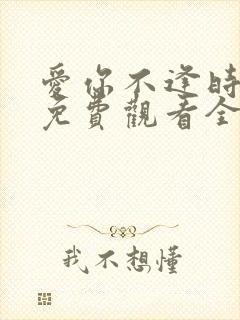 爱你不逢时短剧免费观看全集剧情