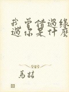 我曾错过缘分爱过你是什么歌