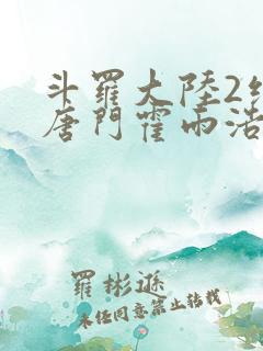 斗罗大陆2绝世唐门霍雨浩和王冬儿