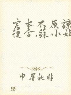 完本不原谅,不复合,苏小姐独美