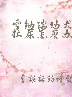 雪纳瑞幼犬到处拉尿怎么办