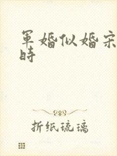 军婚似婚宋暖顾时